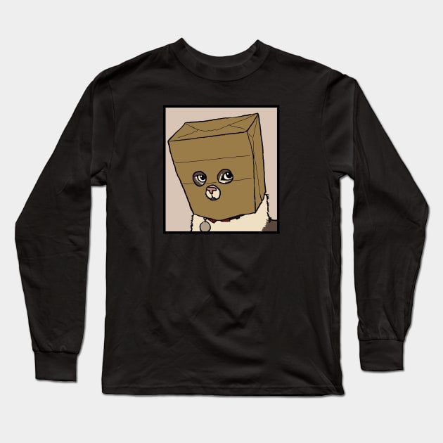 Burglar Cat Meme Long Sleeve T-Shirt by pomoyo